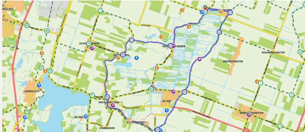 Haring en Henneproute op de kaart